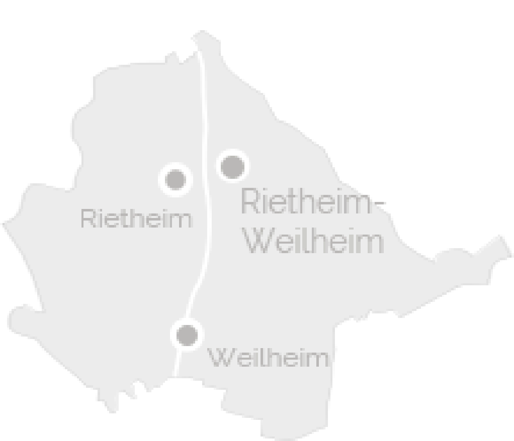 Eine minimale Übersichtskarte von Rietheim-Weilheim